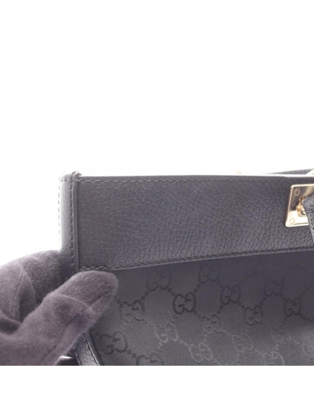 Gucci Tote GG Pattern Black Nylon Leather - Picture 8 of 11